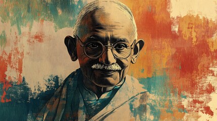 A poster design for Gandhi Jayanti celebrationsA poster design for Gandhi Jayanti celebrations