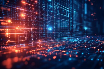 Digital Technology background of data and network