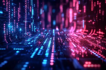 Digital Technology background of data and network