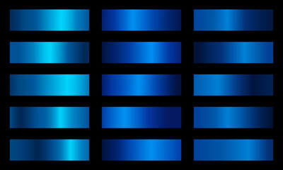 Set of Blue gradient metallic shiny design banner decoration,blue gradient texture background