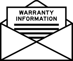 Sticker - Envelope and letter sign with word warranty information as the headline