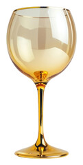 Poster - PNG  Empty wine glass drink gold white background.