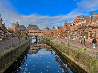 The famous water gate, the Koppelpoort, in the centre of Amersfoort.