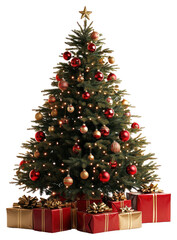 Wall Mural - png festive christmas tree with gifts