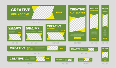 Wall Mural - abstract banner design web template set. business ad banner. vertical, horizontal, square social med