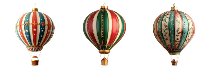Vintage hot air balloon isolated on transparent PNG background image perfect for travel-themed illustrations or adventure designs