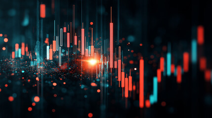 Wall Mural - Stock market or forex trading graph and candlestick chart suitable for financial investment concept. Economy trends background.