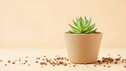 Biodegradable Plant Pot with Succulent for Eco-friendly Gardening Projects