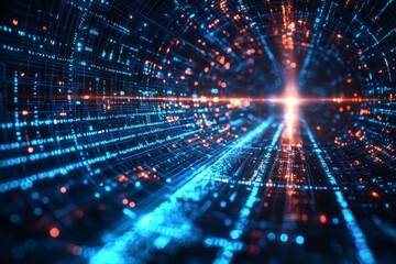 Digital Technology background of data and network