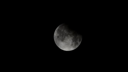 Wall Mural - Partial lunar eclipse Full moon and lunar eclipse Full moon between the clouds Super moon 2024