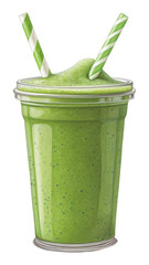 Poster - PNG Smoothie milkshake drink juice, digital paint illustration.