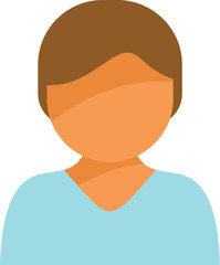 Sticker - Simple avatar icon of a young man with brown hair wearing a blue shirt