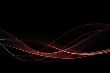 Wall Mural - glowing wavy lines on black background. abstract wave flow