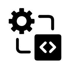 Code refactoring icon representing software improvement and development process
