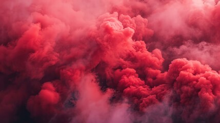Wall Mural - heavy abstract white red smoke on black background Red color clouds gas