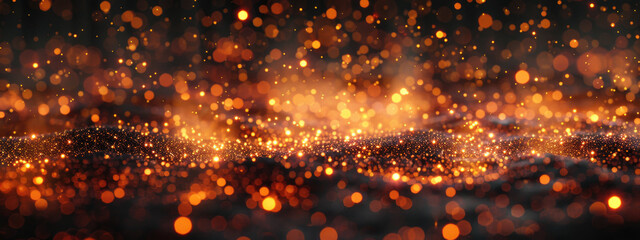 Wall Mural - A mesmerizing display of shimmering golden sparks background, creating a magical and festive atmosphere wallpaper.