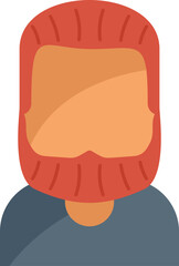 Poster - This vector illustration features a red haired man with a beard, depicted in a cartoon avatar icon style, showcasing a popular facial hair trend