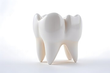 a close up view of a tooth model on white background