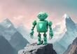 © Funtasydeveloper - Green Retro Robot at Mount Everest