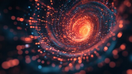Abstract digital particle shapes cyber style electronic design technology perfect for wallpaper
