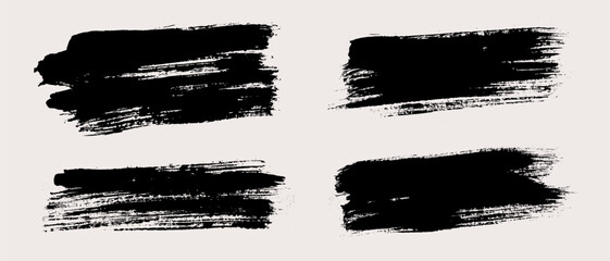 Aufkleber - Brush strokes vector. Painted rectangles collection. Grunge long text boxes or textured backgrounds set.
