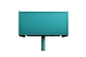 Blank billboard with turquoise background transparent background