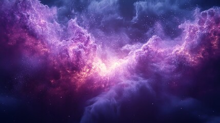 Wall Mural - A purple cloud filled with stars and space dust