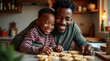 © yurakrasil - A man and a child are making cookies together