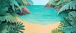 © Kultivad - Tropical sandy beach with clear waters and lush greenery in a picturesque island setting Tropical beach with clear waters and lush greenery in a beautiful island landscape