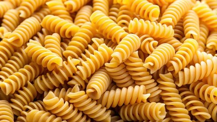 Captivating close-up of raw Italian spiral pasta, showing intricate details , pasta, Italian, spiral, raw, food, cuisine