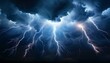 © intricateflow - Thunder and lightning in the sky; dramatic weather in the sky with lightning bolts coming down from the dark clouds; weather photography; mother nature; thunder strike and crazy climate