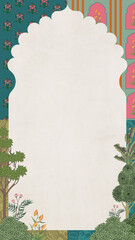 traditional indian pattern wedding invite template
