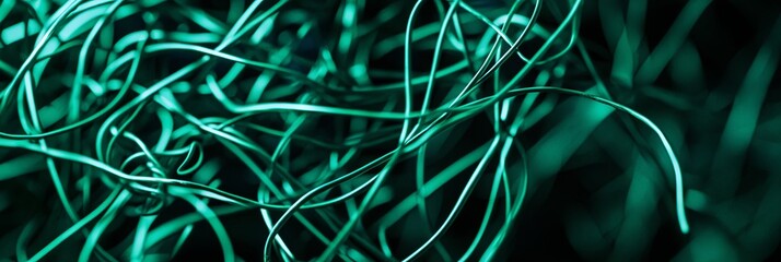 Abstract Green Wire Texture Background - Macro Photography