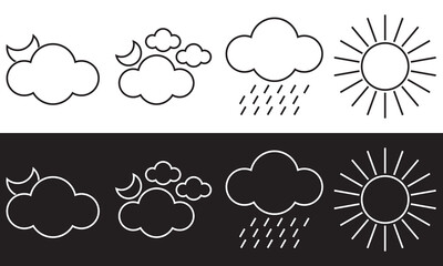 Weather icon. isolated on white and black background. Vector illustration EPS 10