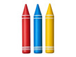 © Medard - Collection set of red blue and yellow crayons isolated on transparent or white background, png
