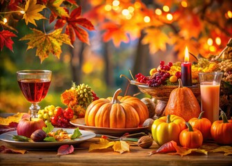 In Thanksgiving 2017, we celebrated with vibrant autumn leaves, a beautifully arranged festive table, and seasonal decorations, cultivating a cozy ambiance for gathering loved ones.