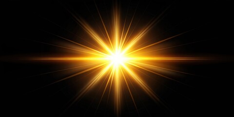 Wall Mural - Natural sun flare on a black background , sunlight, lens flare, abstract, dark, rays, glowing, bright
