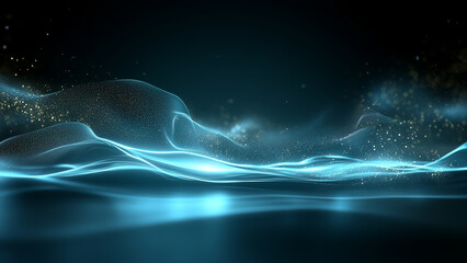 Ethereal Digital Waves, a Dance of Light and Motion