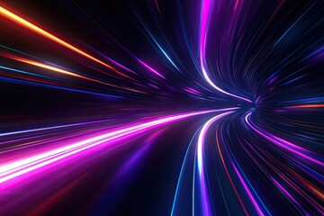 Wall Mural - vibrant abstract light trails create a dynamic, colorful background, perfect for technology and futu