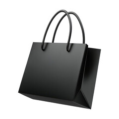 Wall Mural - black shopping bag 3d render icon isolated on transparent background cutout