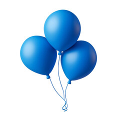Wall Mural - blue three balloons 3d render icon isolated on transparent background cutout