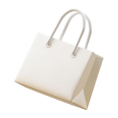 Wall Mural - white paper bag 3d render icon isolated on transparent background cutout