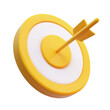 © Papugrat - yellow target with arrow 3d render icon isolated on transparent background cutout