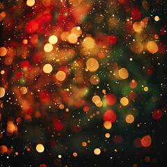 Wall Mural - A vibrant abstract background filled with glowing bokeh lights in rich red and gold hues, perfect for festive and celebratory themes.
