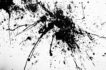 Wall Mural - an abstract splash of black paint on a white background, creating a striking contrast and inspiring 