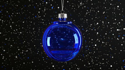 Canvas Print - blue christmas ball