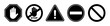 © Kingwardobe - Stop, do not cross, ban, forbidden and alert icon set road safety sign board symbols in black and white color. Stop sign black color isolated. Vector Stop hand sign vector illustration.