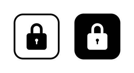 Fototapete - Padlock, lock icon on black square. Security, privacy concept