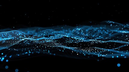 Abstract Blue Digital Waves