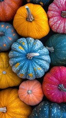 Canvas Print - colorful pumpkin vertical stock image